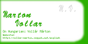 marton vollar business card