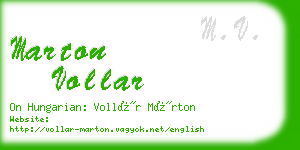 marton vollar business card